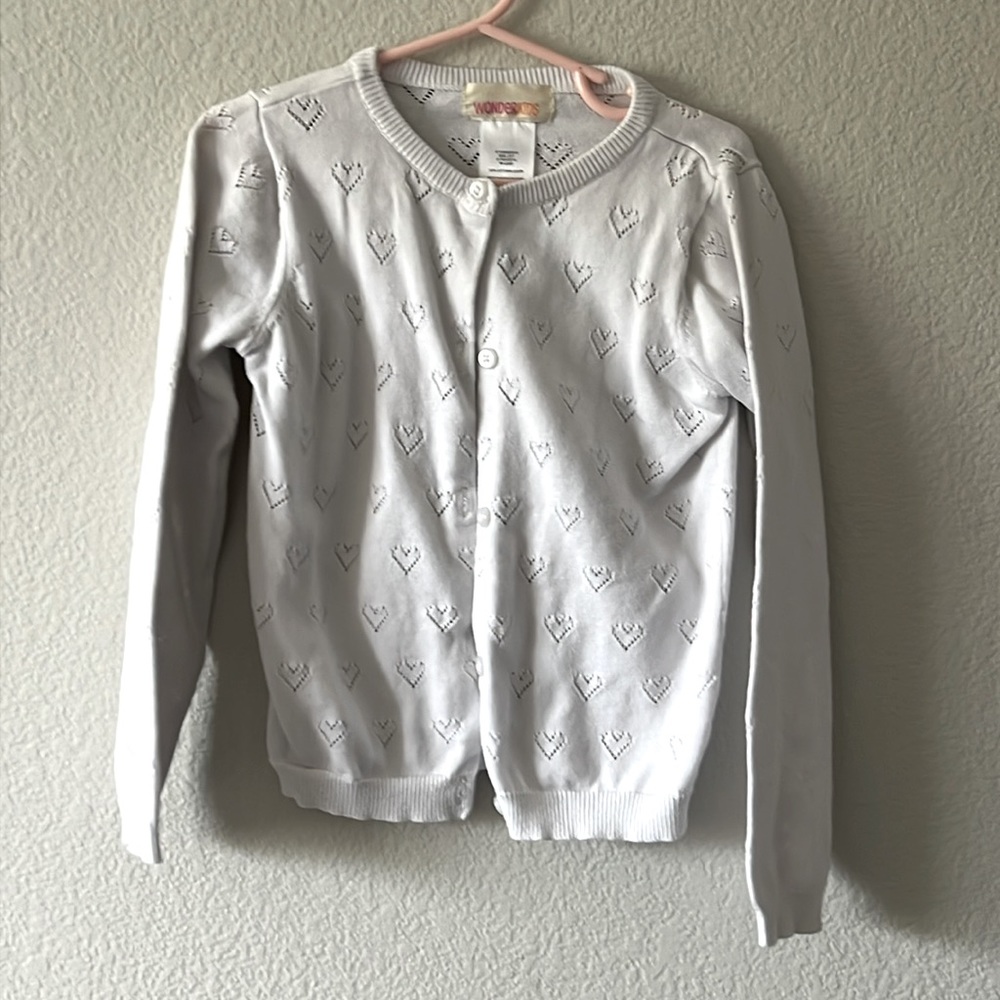 White heart cardigan